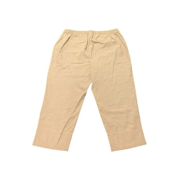 Lane Bryant Pants 24 Linen Blend High Rise Tapered Leg Pull On Oatmeal NWT - Picture 2 of 8